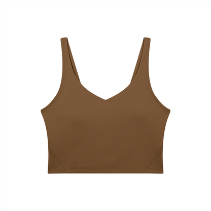 PINK BUDDHA Women's V-Neck Yoga Sports Bra (Large Logo Back)