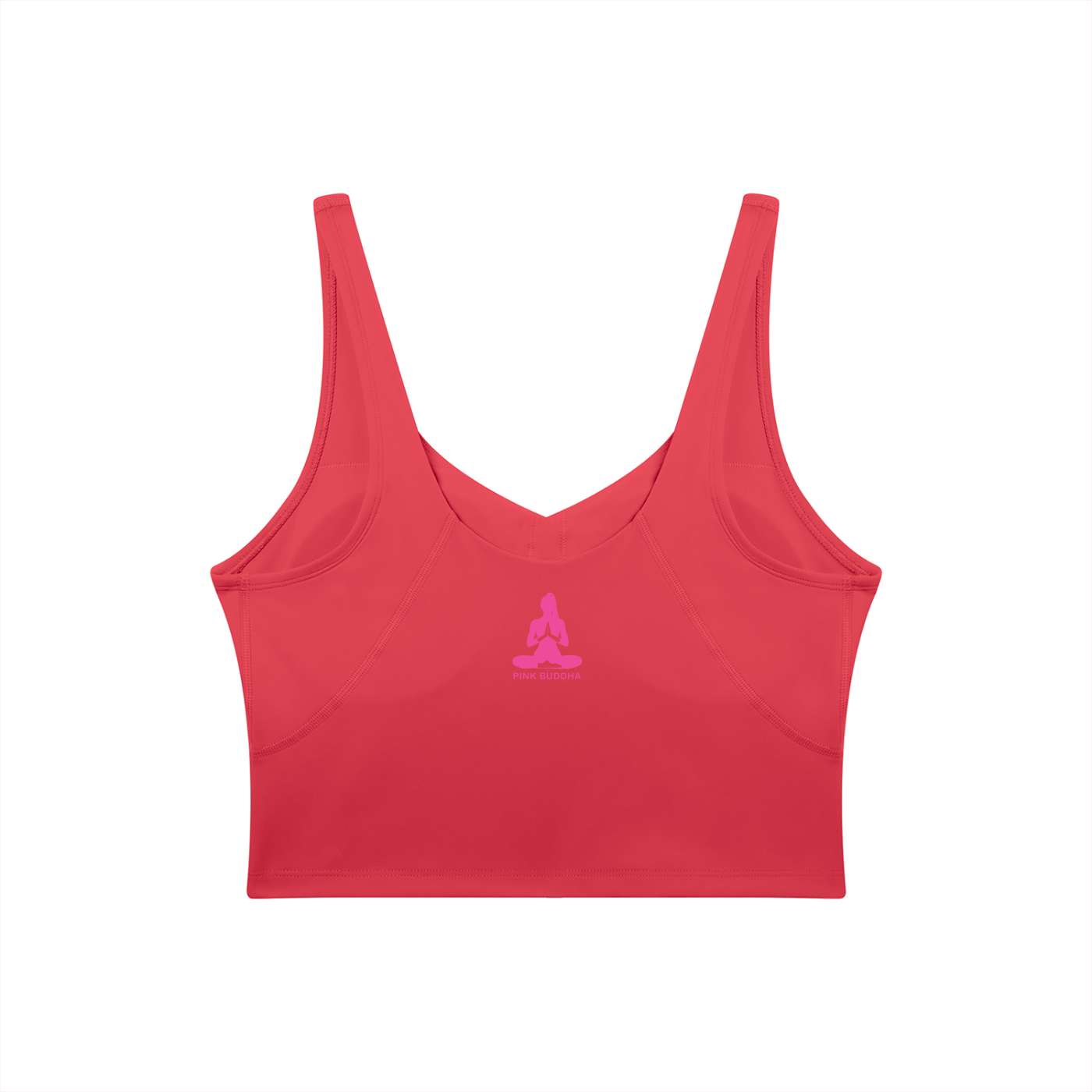 PINK BUDDHA (Small Logo Back) Women's V-Neck Yoga Sports Bra