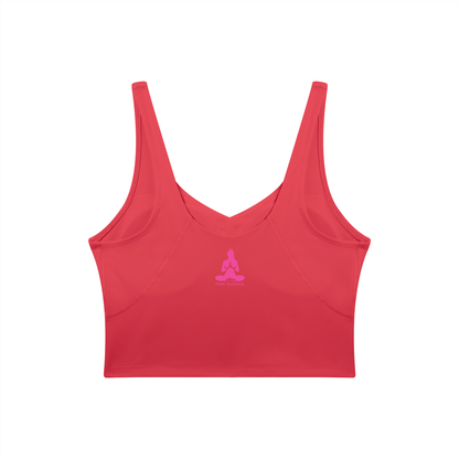 PINK BUDDHA (Small Logo Back) Women's V-Neck Yoga Sports Bra