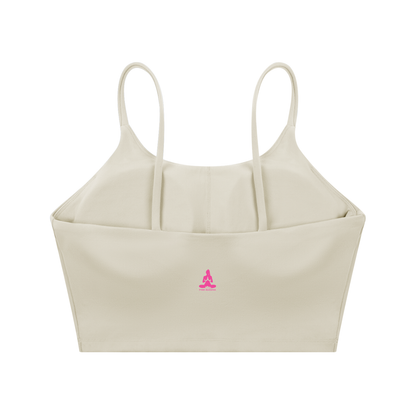 PINK BUDDHA (Small Logo Back) Spaghetti Strap Yoga Sports Bra