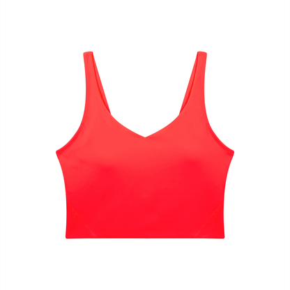 PINK BUDDHA Women's V-Neck Yoga Sports Bra (Large Logo Back)