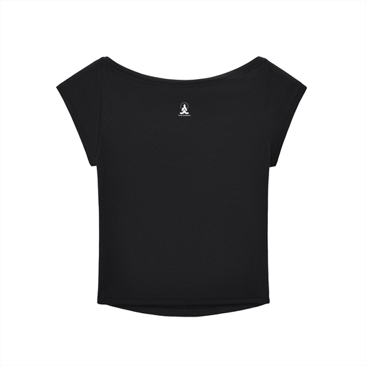 PINK BUDDHA "Power On" (Small White Logo Back) Essential Wide Neck Baby T-shirt