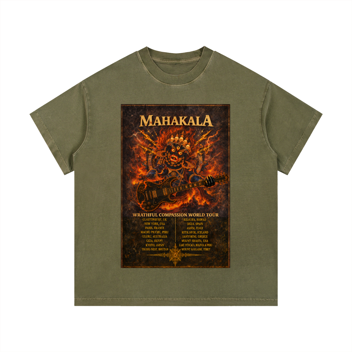 Rock Tantra "MAHAKALA TOUR" (Front) Vintage Wash Cotton T-Shirt