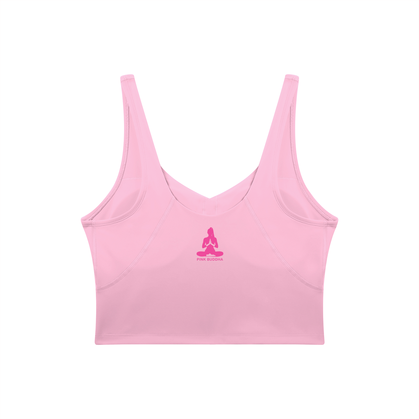PINK BUDDHA (Small Logo Back) Women's V-Neck Yoga Sports Bra