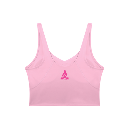 PINK BUDDHA (Small Logo Back) Women's V-Neck Yoga Sports Bra