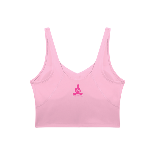 PINK BUDDHA (Small Logo Back) Women's V-Neck Yoga Sports Bra