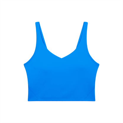 PINK BUDDHA Women's V-Neck Yoga Sports Bra (Large Logo Back)