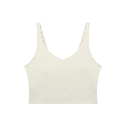PINK BUDDHA Women's V-Neck Yoga Sports Bra (Large Logo Back)