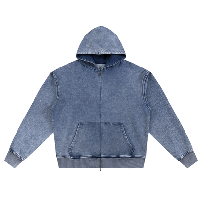 SURFING ENLIGHTENMENT Vajrayogini | Snow Wash Oversized Zip-Up Hoodie | DAKINI