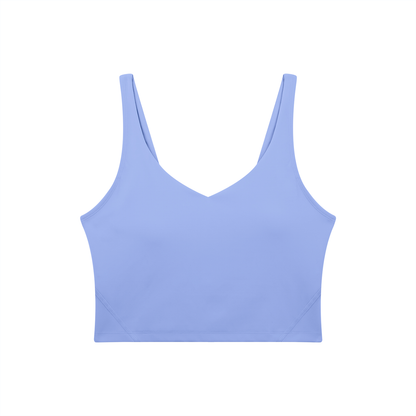 PINK BUDDHA Women's V-Neck Yoga Sports Bra (Large Logo Back)